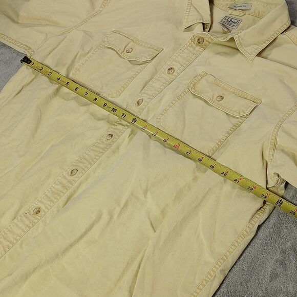 LL Bean Mens Shirt 2XLT Yellow Traditional Outdoor Hiking Button Up Casual Y2k - Picture 4 of 8